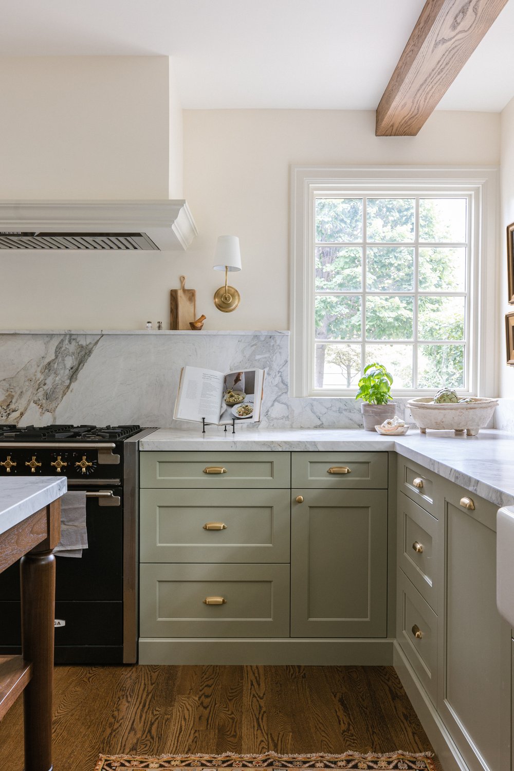 color crush: french gray by Farrow & Ball on kitchen cabinets. Design by Mad Luxe Design